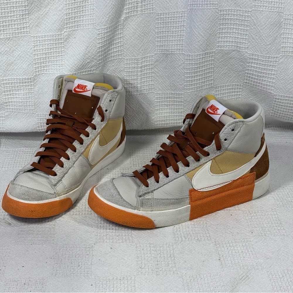 RARE Nike Blazer '77 Pro Club Light‎ Bone Pecan Orange Mens Size 12 Sneakers